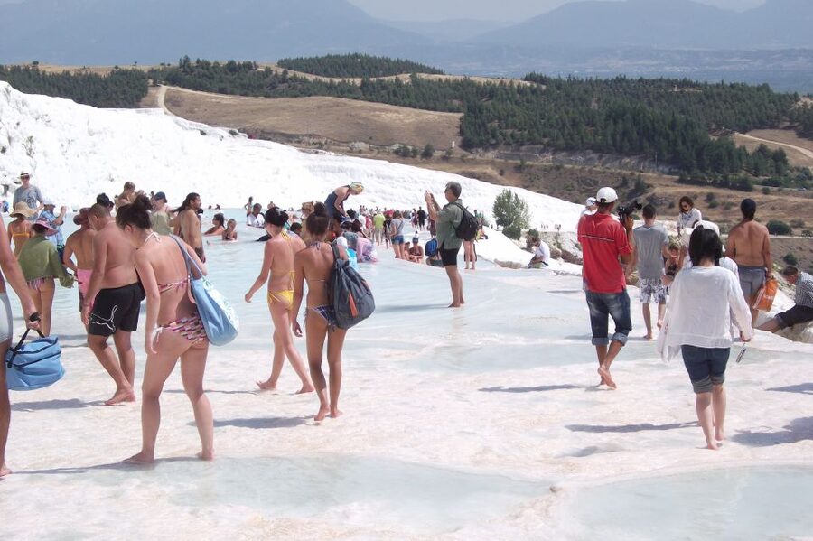 From Kusadasi and Selcuk: Pamukkale and Hiearapolis Tour - The Antique Pool: an optional extra